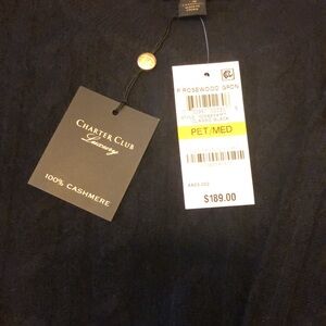 Black cashmere short sleeve petite medium sweater